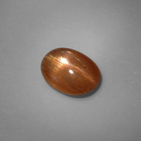Pierre de soleil étoilée marron naturelle coupe ovale, 1,64 ct, opaque