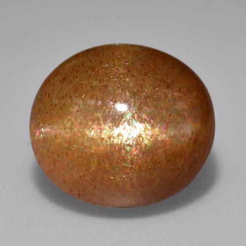 Pierre de soleil étoilée Caramel brun naturelle Coupe ovale, 9.11 ct, Opaque