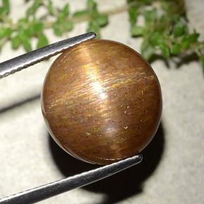 Pierre de soleil étoilée Brun doré naturelle Coupe roude, 15.15 ct, Opaque