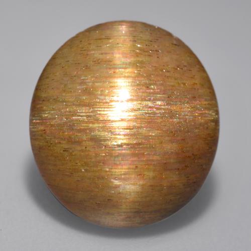 Pierre de soleil étoilée Caramel brun naturelle Coupe ovale, 12.74 ct, Opaque