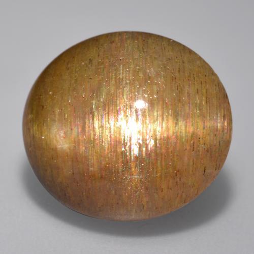 Pierre de soleil étoilée Caramel brun naturelle Coupe ovale, 12.74 ct, Opaque