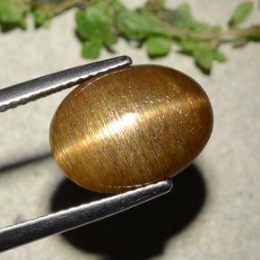 Pierre de soleil étoilée Brun doré naturelle Coupe ovale, 7.67 ct, Opaque