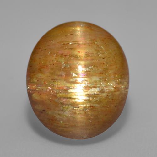Pierre de soleil étoilée marron naturelle coupe ovale, 10,04 ct, opaque