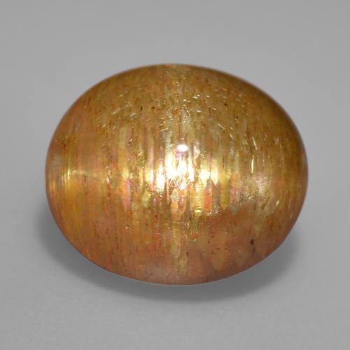 Pierre de soleil étoilée marron naturelle coupe ovale, 10,04 ct, opaque