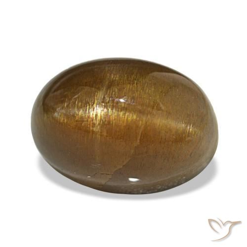 Pierre de soleil étoilée Medium Light-Brown naturelle Coupe ovale, 13.45 ct, Opaque