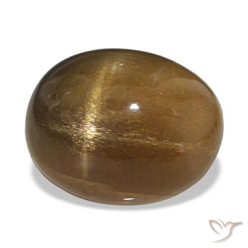 Pierre de soleil étoilée Marron clair naturelle Coupe ovale, 20.70 ct, Opaque
