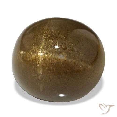Pierre de soleil étoilée Brun caramel léger naturelle Coupe ovale, 23.44 ct, Opaque
