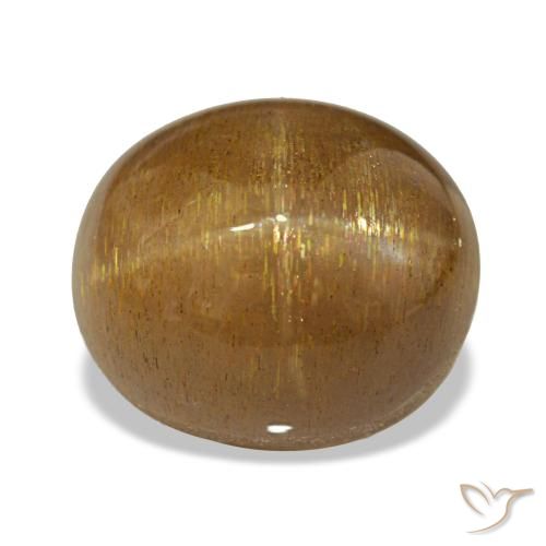 Pierre de soleil étoilée Caramel brun naturelle Coupe ovale, 11.21 ct, Opaque
