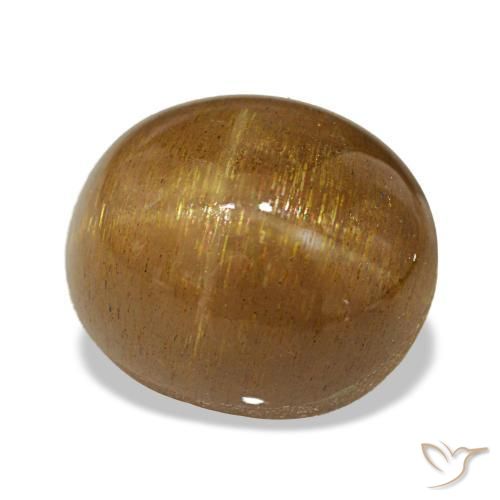 Pierre de soleil étoilée Caramel brun naturelle Coupe ovale, 11.21 ct, Opaque