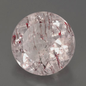 Quartz fraise rose naturelle transparent, 6,12 ct, transparent / translucide