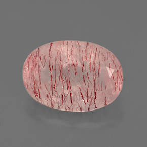Quartz fraise rose naturelle transparent, 6,33 ct, transparent / translucide