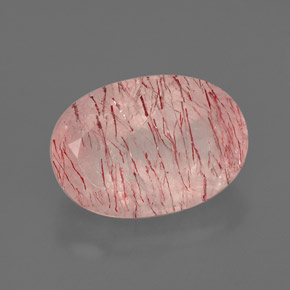 Quartz fraise rose naturelle transparent, 6,33 ct, transparent / translucide