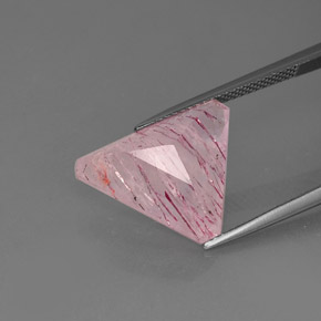 Quartz fraise rose naturelle transparent, 8,16 ct, transparent / translucide