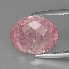 Quartz fraise rose naturelle transparent, 5,72 ct, transparent / translucide
