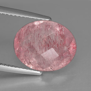 Quartz fraise rose naturelle transparent, 5,72 ct, transparent / translucide