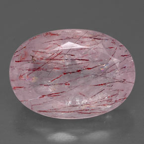 Quartz fraise rouge naturelle transparent, 6,57 ct, transparent / translucide