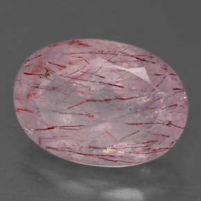 Quartz fraise rouge naturelle transparent, 6,57 ct, transparent / translucide