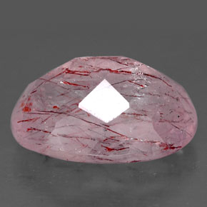 Quartz fraise rouge naturelle transparent, 6,57 ct, transparent / translucide