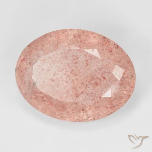 10.41ct Naturel Rose moyen Quartz Fraise, ovale, Translucide