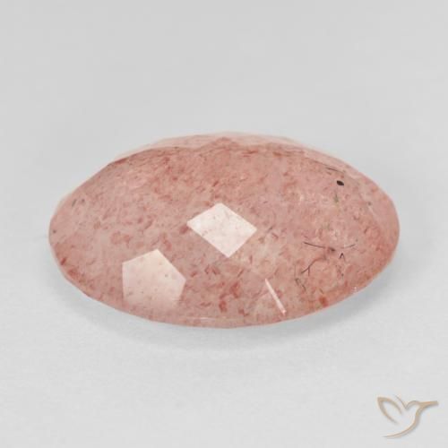 Quartz fraise Rose moyen naturelle ovale, 10.41 ct, Translucide