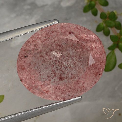 8.89ct Naturel Rouge violacé Quartz fraise, ovale, Translucide