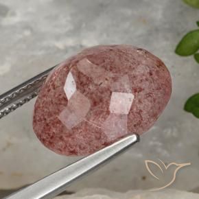 Quartz fraise Rouge violacé naturelle ovale, 8.89 ct, Translucide