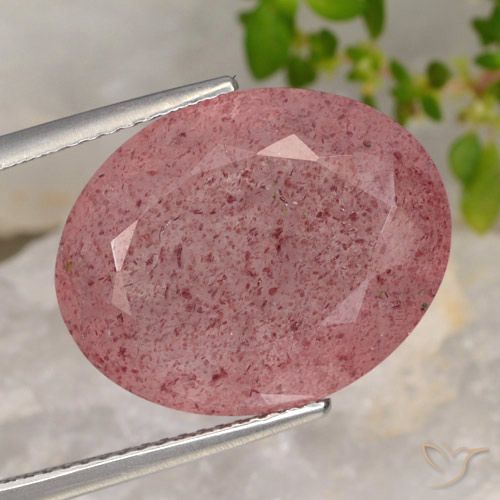13.81ct Naturel Rouge foncé Quartz Fraise, ovale, Translucide