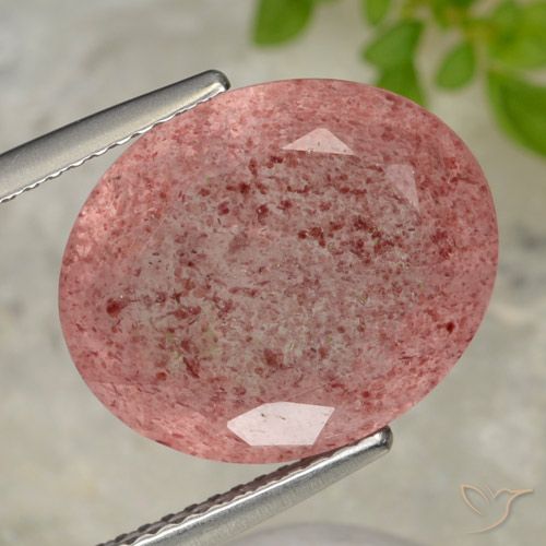 10.28ct Naturel Orange rose Quartz Fraise, ovale, Translucide