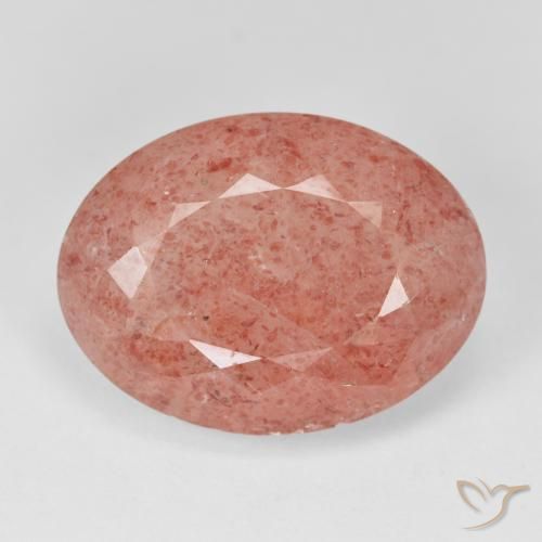 17.53ct Naturel Rouge moyen Quartz Fraise, ovale, Translucide