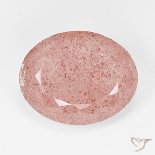 11.72ct Naturel Pale Red Orange Quartz fraise, ovale, Translucide
