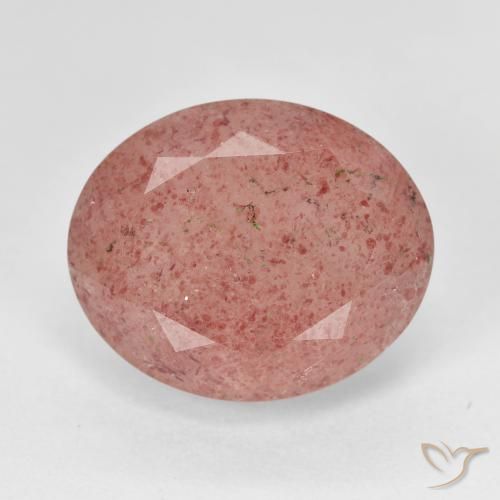Quartz Fraise Rouge moyen naturelle ovale, 11.60 ct, Translucide