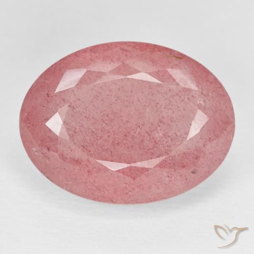 23.33ct Naturel Rouge foncé Quartz Fraise, ovale, Translucide