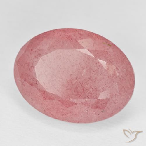 Quartz fraise Rouge foncé naturelle ovale, 23.33 ct, Translucide