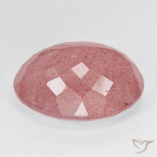Quartz fraise Rouge foncé naturelle ovale, 23.33 ct, Translucide