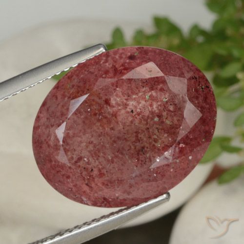 13.92ct Naturel Rouge Sangria Quartz Fraise, ovale, Translucide