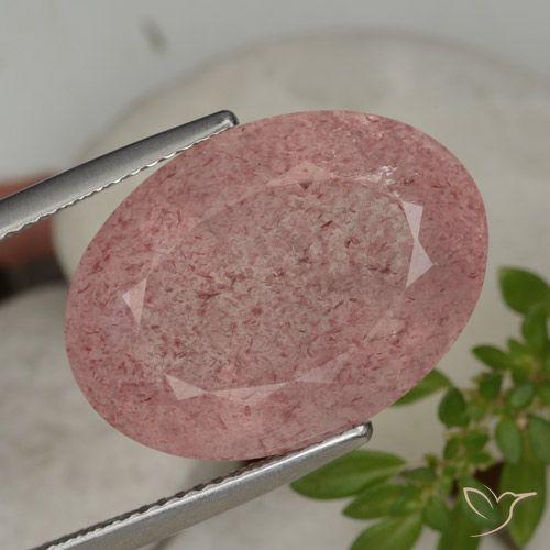 15.28ct Naturel Rose intense Quartz fraise, ovale, Translucide