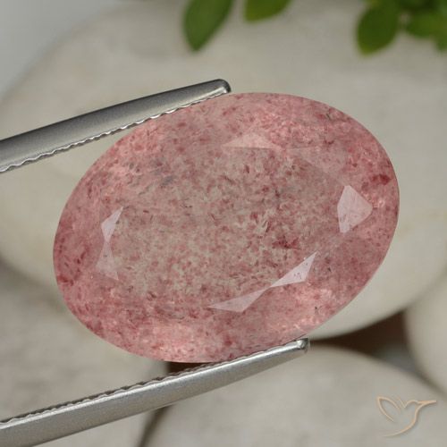 14.16ct Naturel Rose intense Quartz fraise, ovale, Translucide