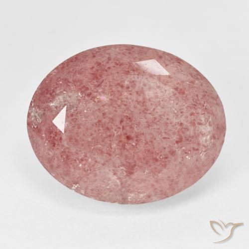 20.31ct Naturel Rose moyen Quartz Fraise, ovale, Translucide