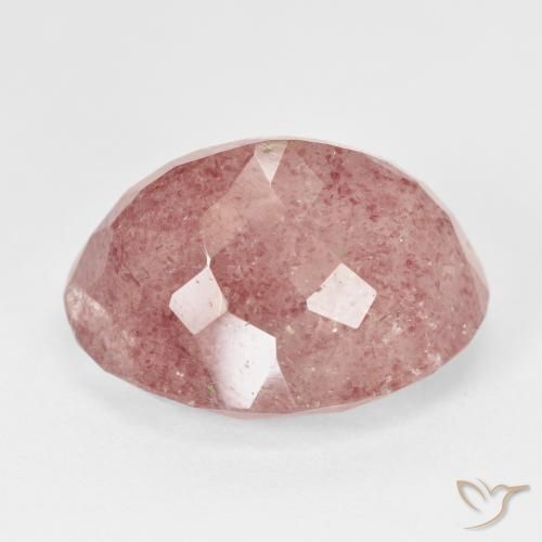 Quartz fraise Rose moyen naturelle ovale, 20.31 ct, Translucide