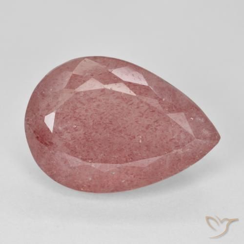 Quartz fraise Rose naturelle En forme de poire, 12.90 ct, Translucide