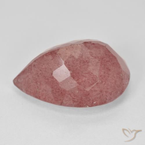 Quartz fraise Rose naturelle En forme de poire, 12.90 ct, Translucide