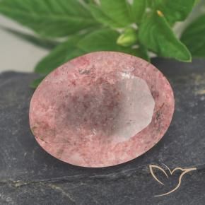 Quartz fraise Rose clair naturelle ovale, 9.00 ct, Translucide