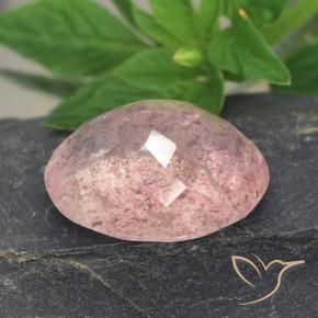 Quartz fraise Rose clair naturelle ovale, 9.00 ct, Translucide