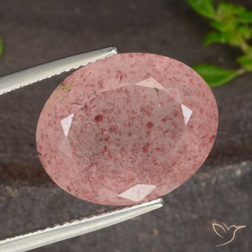 13.48ct Naturel Orange rose Quartz Fraise, ovale, Translucide