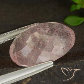 Quartz fraise Rose clair naturelle ovale, 7.80 ct, Translucide
