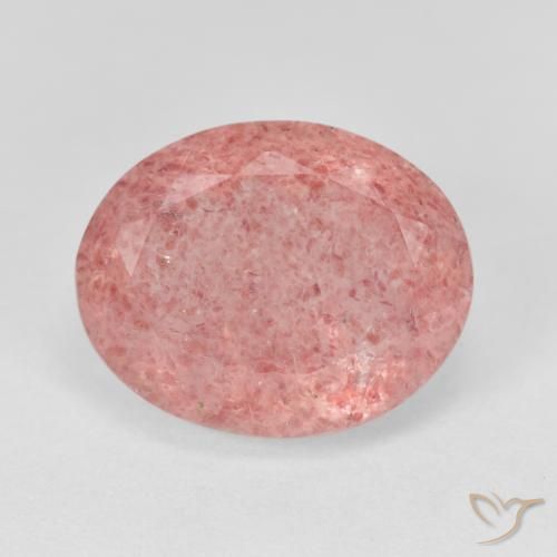 Quartz Fraise Rose moyen naturelle ovale, 8.02 ct, Translucide
