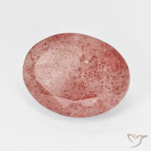 Quartz fraise Rose moyen naturelle ovale, 7.35 ct, Translucide