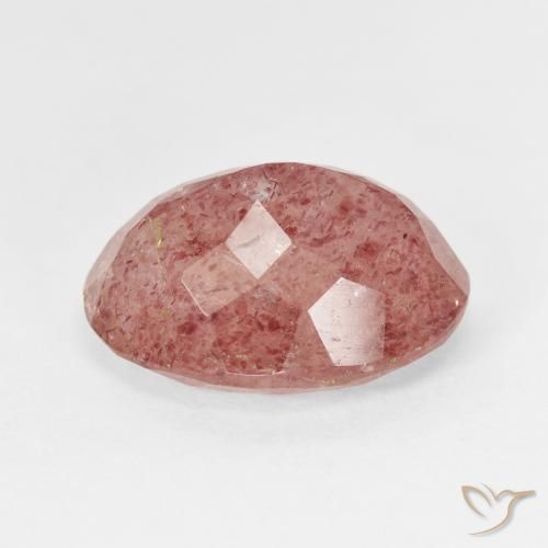 Quartz fraise Rose moyen naturelle ovale, 7.35 ct, Translucide