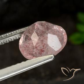 Quartz fraise Rose clair naturelle Tour, 1.84 ct, Translucide