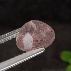 Quartz fraise rose naturelle coupe roude, 1,90 ct, translucide